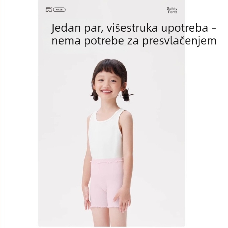 2025 proljeće–ljeto: serija za djevojčice, koži prijateljska, prozračna ultra-tanka modal s organskom pamukom, 3-u-1 sigurnosne šorceve