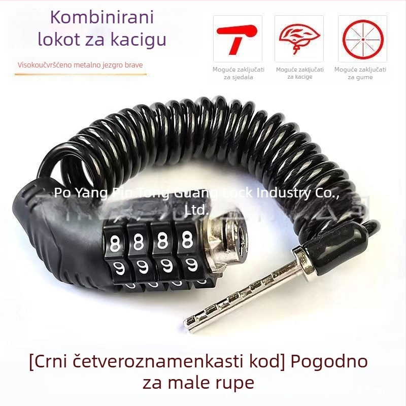 5012 Čelični katanac s lancem za bicikl i motocikl, s kombinacijskim kodom