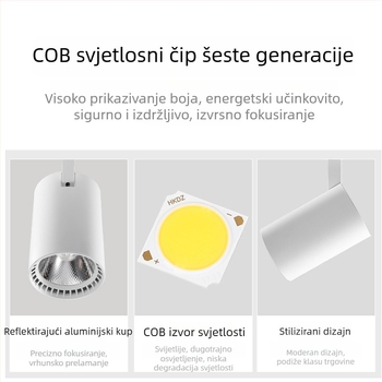 LED COB tračne svjetiljke za trgovine odjeće, ultra-sjajno osvjetljenje za plafon i zid