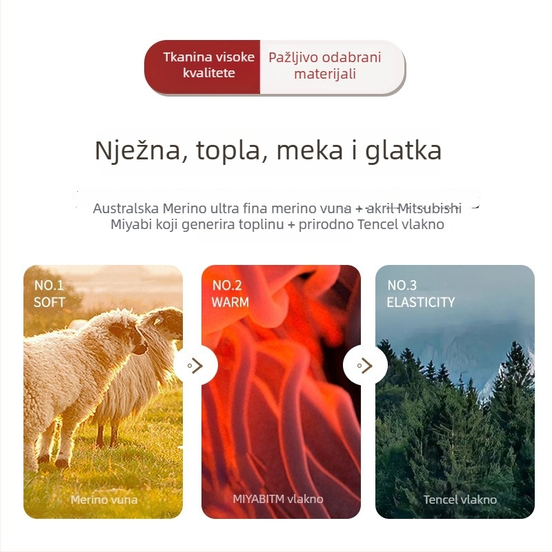 Ženski termalni top za jesen-zimu, s dugim rukavima, polu-visokim ovratnikom, osnovni sloj, akrilna vlakna