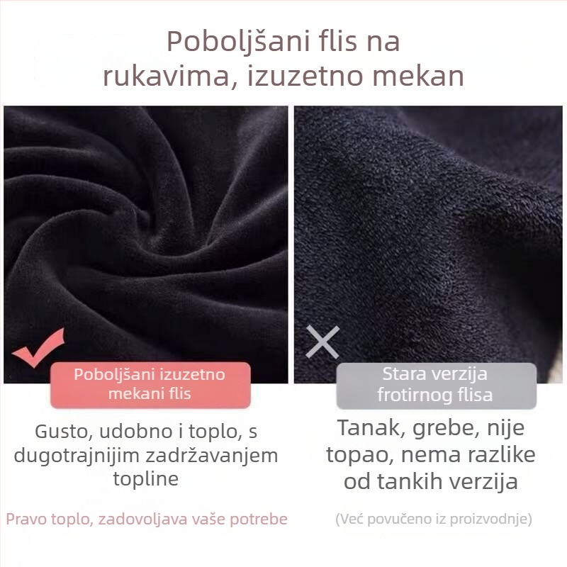 Ženski termalni top s V izrezom, čipkasti dugi rukavi, flis podstava, debeli osnovni sloj, udoban topli vrh