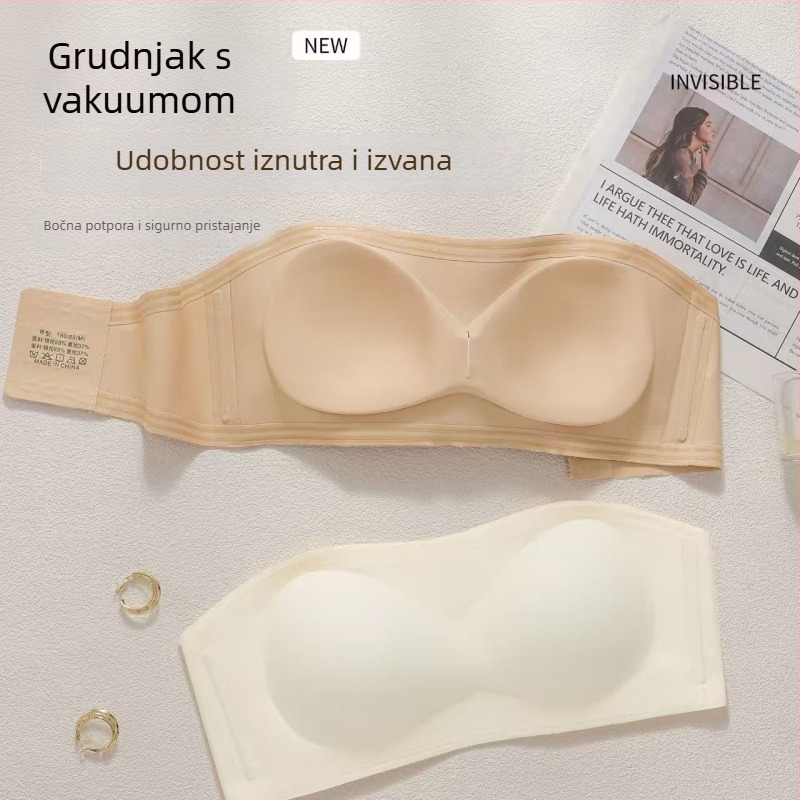 Nova nevidljiva grudnjica bez ramena, u boji prilagođena koži za žene, protuklizna i stabilna, skuplja male grudi, bez šavova, bralette
