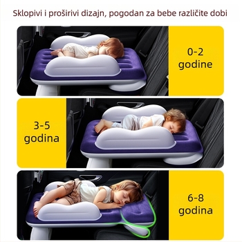Putni krevetić za bebu — napuhljiva madrac za stražnje sjedalo