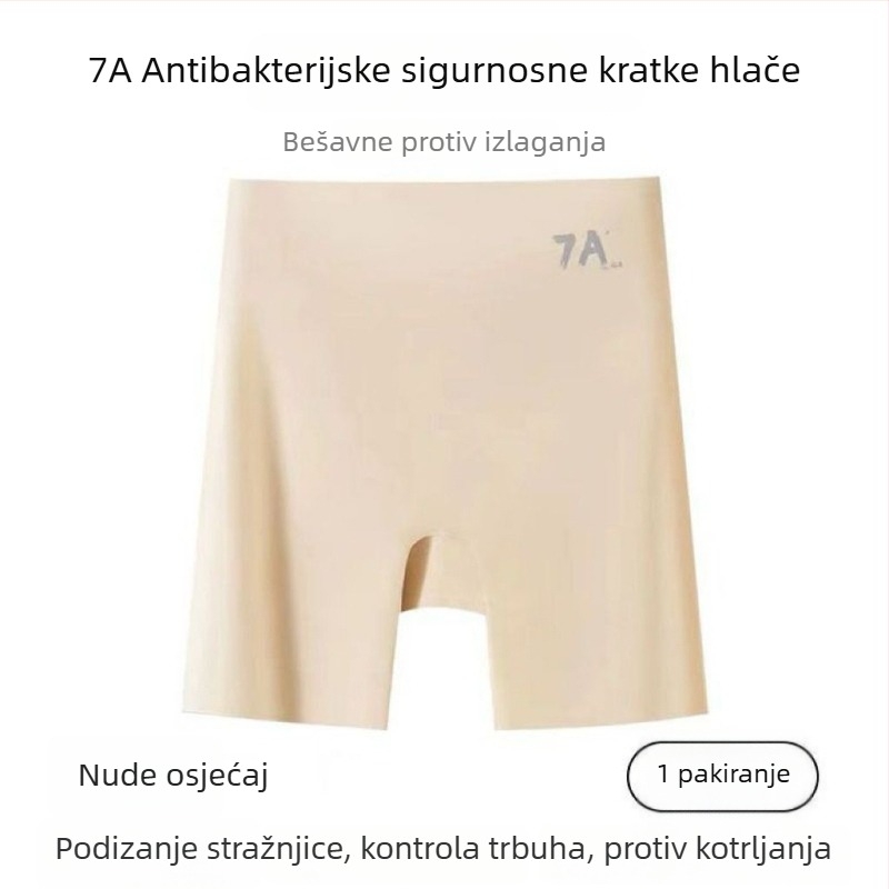 7A sigurnosne ženske šorce visokog struka od Ice Silk, 3-u-1 oblikovno donje rublje s kontrolom trbuha i dizanjem bokova, bez oštrih rubova