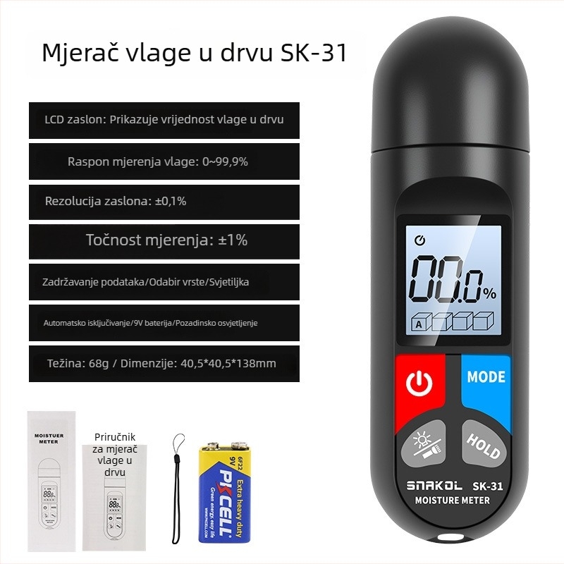 Sneco SK31 Vlagomjer za drvo – mjerenje vlage drveta