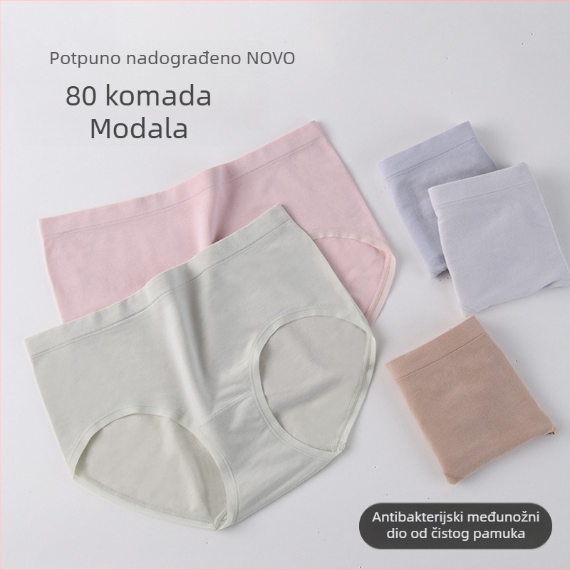 Ženske gaćice od modalnog materijala s antibakterijskom podstavom od pamuka, prozračne, bezšivne, plus veličina