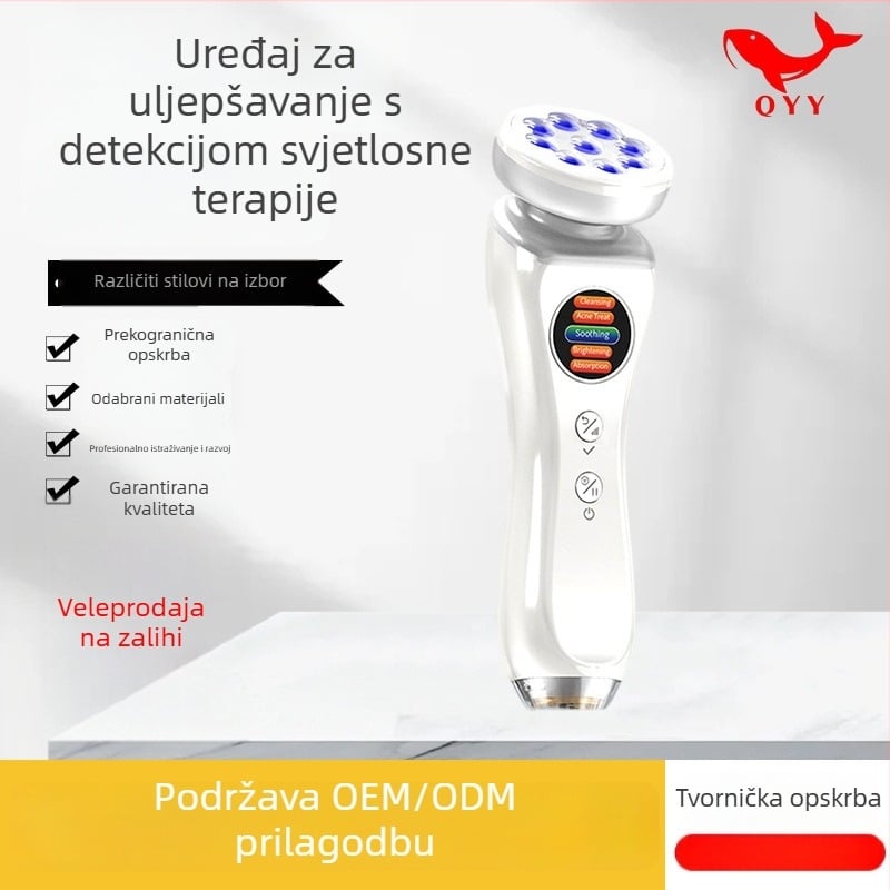 Domaći masažer za lice s iontoforezom, ultrazvučnom svjetlosnom terapijom i mjerenjem vlage