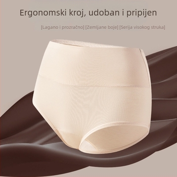 Modalne ženske gaćice visokog struka za oblikovanje, produženi međunožje, jednobojne, kontrola trbuha, pamuk podstavljena područje između nogu, antibakterijski