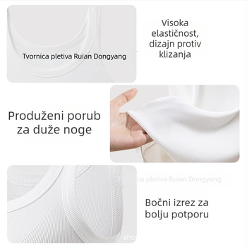 Ženski pamuk bez rukava top s okruglim izrezom, jednodobojan, lagani ljetni komad za slojevito odijevanje