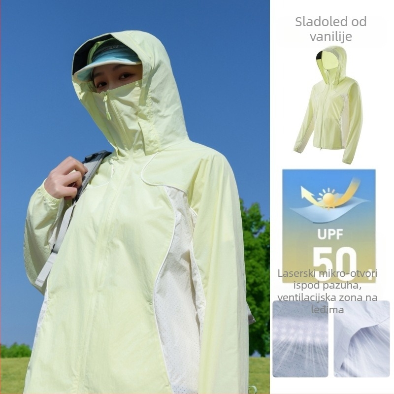 Unisex jakna za zaštitu od sunca s UV, lagana i prozračna Ice Silk tkanina, s kapuljačom, za outdoor aktivnosti u planinama