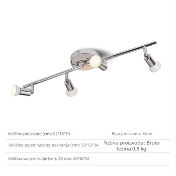 4-glave LED stropne spot lampe, prilagodljive, za izložbene dvorane, pozadinske zidove i kuhinju