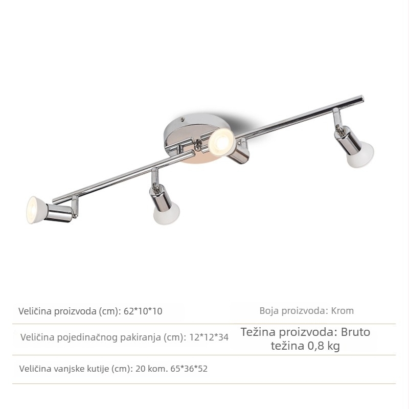 4-glave LED stropne spot lampe, prilagodljive, za izložbene dvorane, pozadinske zidove i kuhinju