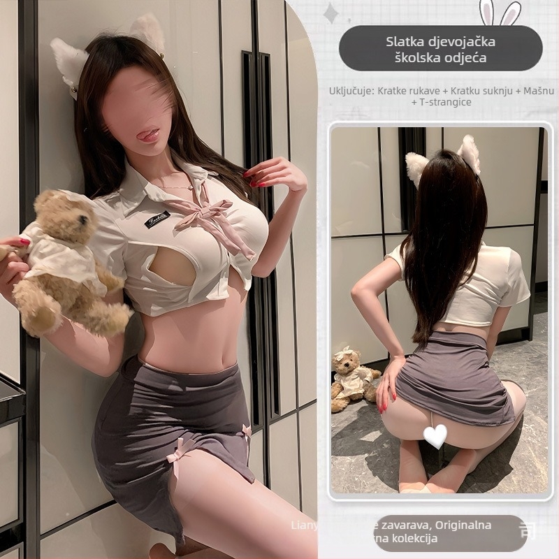 Sexy cosplay set: školska uniforma i stil sobarice, pidžama