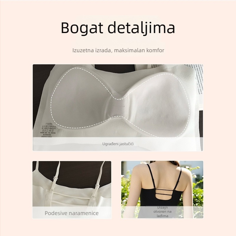 Izuzetno tanak bezšivni cami top od Ice Silk, s ugrađenim jastučićima za grudi, ljetni tank top s lijepim leđima