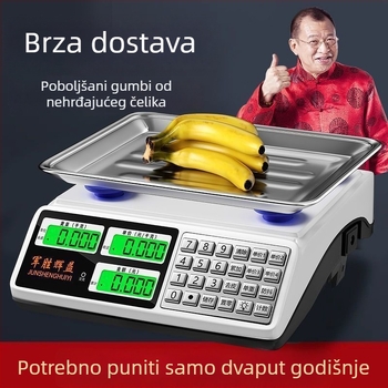 Kompaktna elektronička vaga 30 kg za poslovnu upotrebu, precizna kuhinjska vaga za prodaju povrća na štandu
