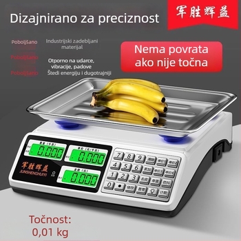 Kompaktna elektronička vaga 30 kg za poslovnu upotrebu, precizna kuhinjska vaga za prodaju povrća na štandu