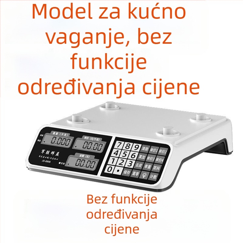 Kompaktna elektronička vaga 30 kg za poslovnu upotrebu, precizna kuhinjska vaga za prodaju povrća na štandu