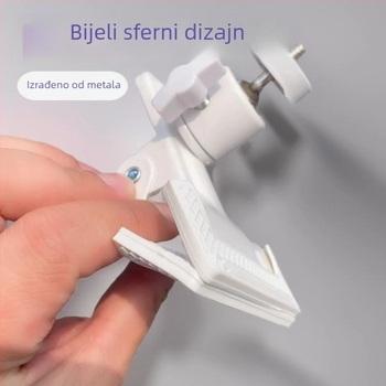 Bijeli sferični pan-tilt čvrsti stezaljka, metalni držač za bljeskalicu, stolni držač pozadne ploče
