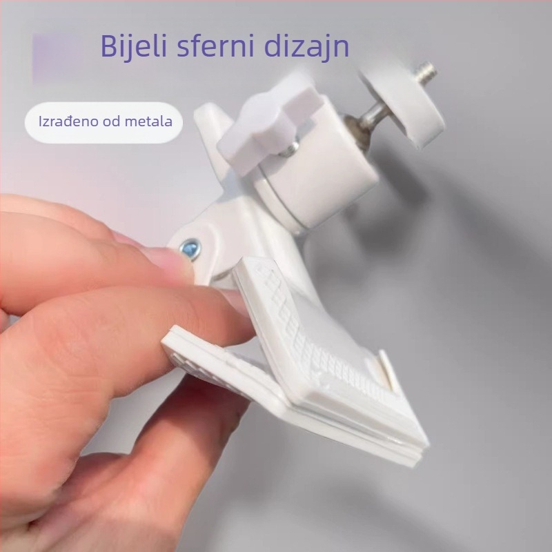 Bijeli sferični pan-tilt čvrsti stezaljka, metalni držač za bljeskalicu, stolni držač pozadne ploče