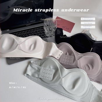 Strapless grudnjak od gel materijala s mekom podrškom za male grudi, protuklizno, tub-top s lijepim leđima