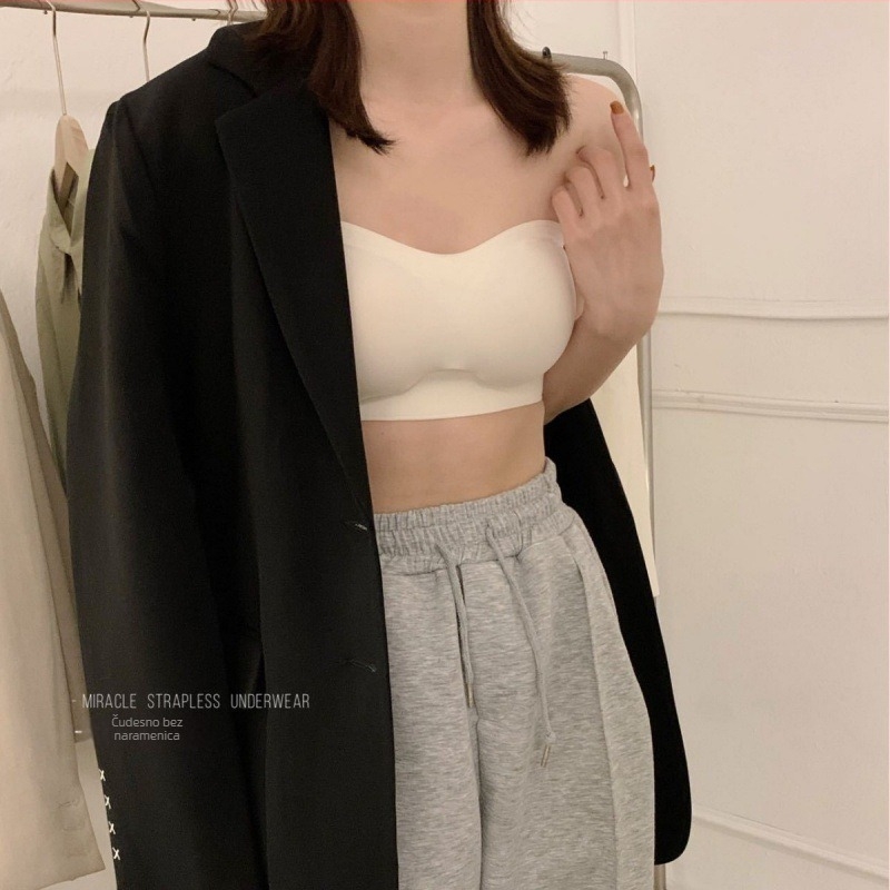 Strapless grudnjak od gel materijala s mekom podrškom za male grudi, protuklizno, tub-top s lijepim leđima