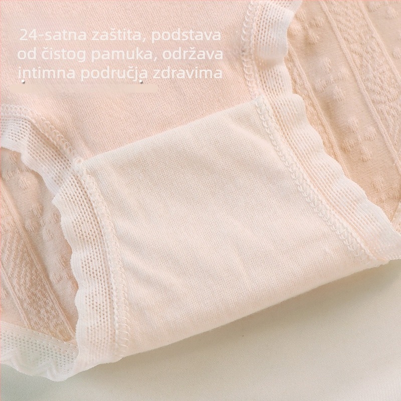 Djevojačke pamučne gaćice srednjeg struka, japanskog stila, jednobojne s mašnicom, udobne