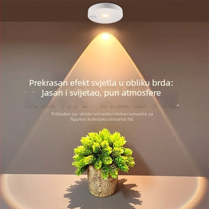 Punjenje magnetsko-induktivna mala usmjerivačka svjetiljka s valovitim uzorkom za vinsku vitrinu – upravljanje jednim gumbom za više lampi, ambijentalno osvjetljenje