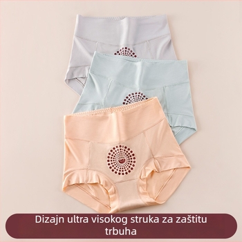 Ženske gaćice visokog struka od modal Lenzing, prozračne, oblikuju trbuh, s cvjetnim gradijentom uzorka