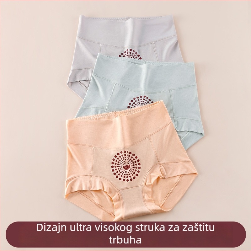 Ženske gaćice visokog struka od modal Lenzing, prozračne, oblikuju trbuh, s cvjetnim gradijentom uzorka