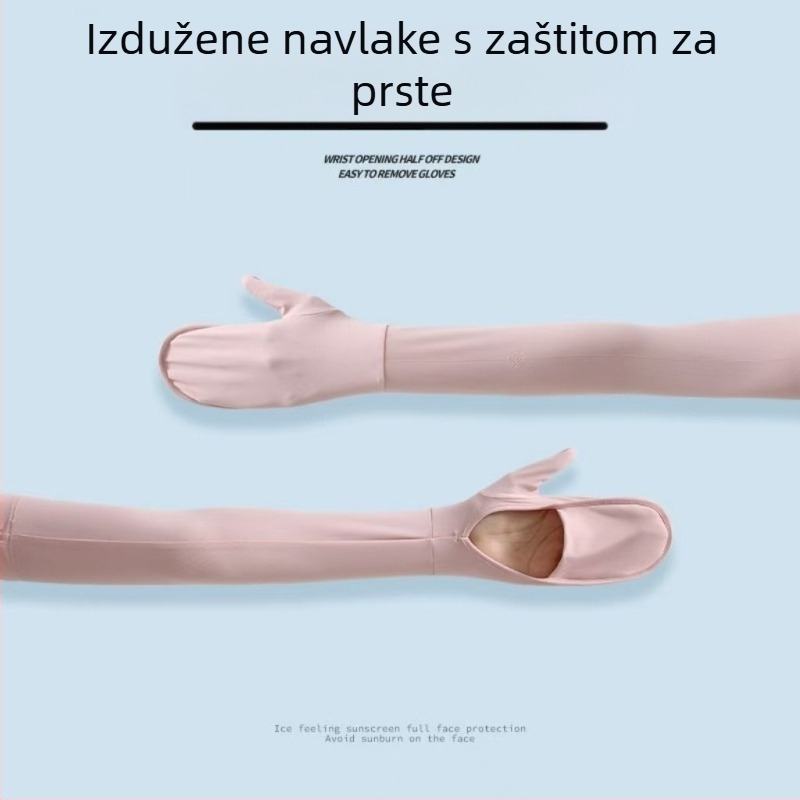 Ženski UV zaštitni rukavi od Ice Silk, dugi, s potpunim pokrivanjem prstiju, za vožnju i biciklizam