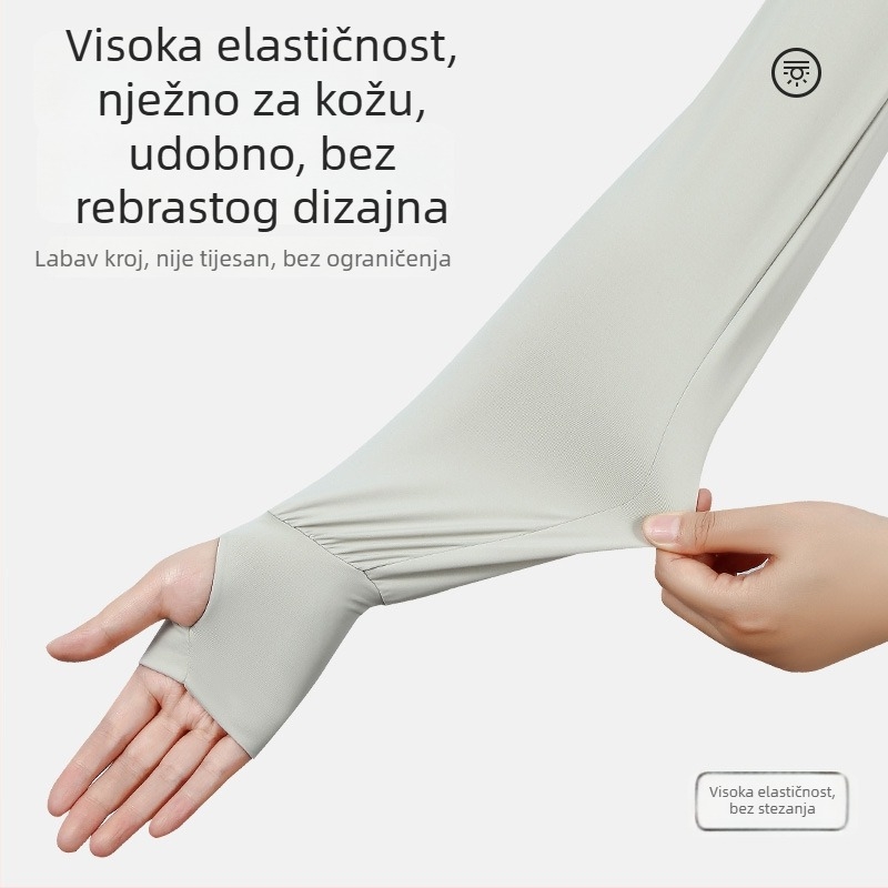 Ženske dugačke rukave od ice silk uz UV zaštitu, za vožnju biciklom na otvorenom, jednofarbni minimalistički dizajn