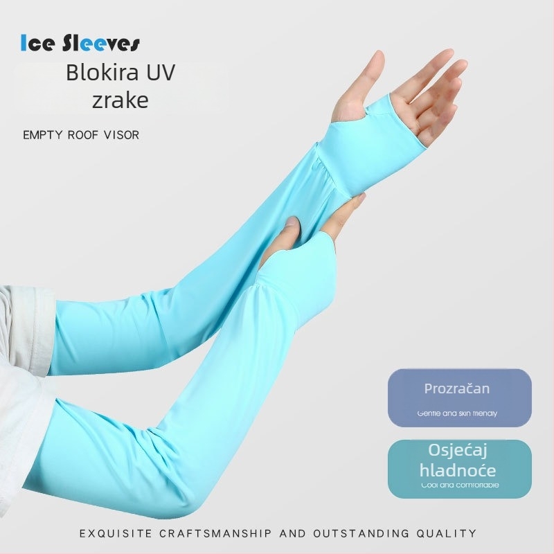 Ženske dugačke rukave od ice silk uz UV zaštitu, za vožnju biciklom na otvorenom, jednofarbni minimalistički dizajn