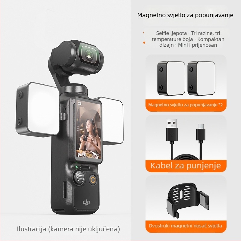 Magnetska džepna rasvjeta za DJI Pocket 3 — prijenosno osvjetljenje za vlog