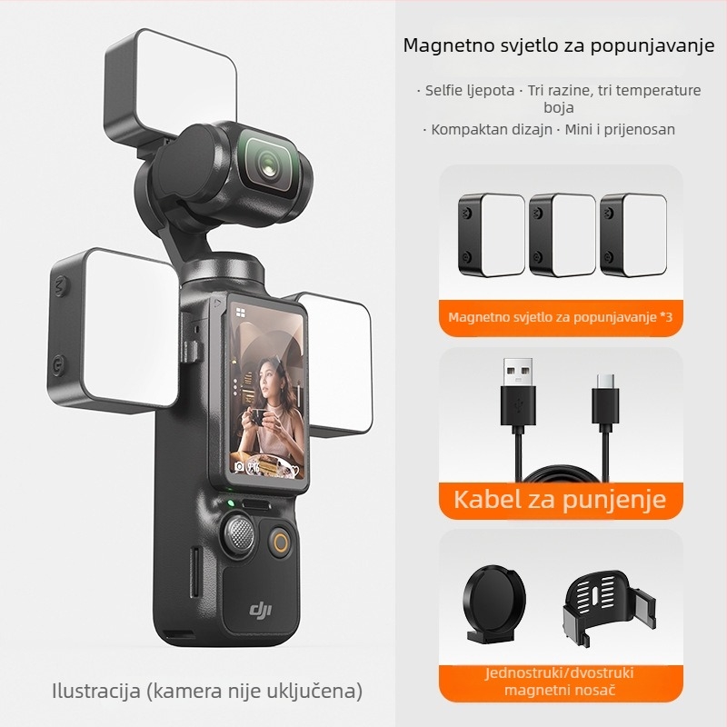 Magnetska džepna rasvjeta za DJI Pocket 3 — prijenosno osvjetljenje za vlog