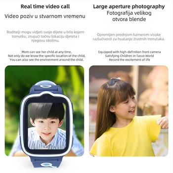 Dječji pametni sat s kamerom, video chat u stvarnom vremenu, fotografije s velikim otvorom, sport i pedometar