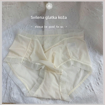 Ženske gaćice Ice Silk, ultra tanke, antibakterijsko pamuk, prozračan čipkasti rub, velika veličina, brzo sušenje