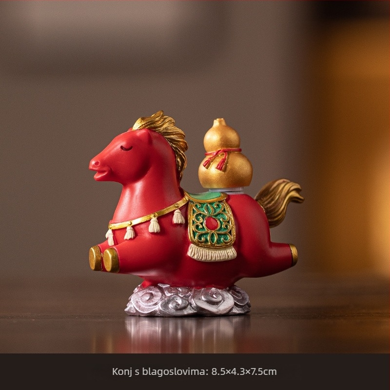 Figurica zodijaka Godine Konja – kreativni novi kineski stil, stolna dekoracija za dom i ured, poklon za rođendan