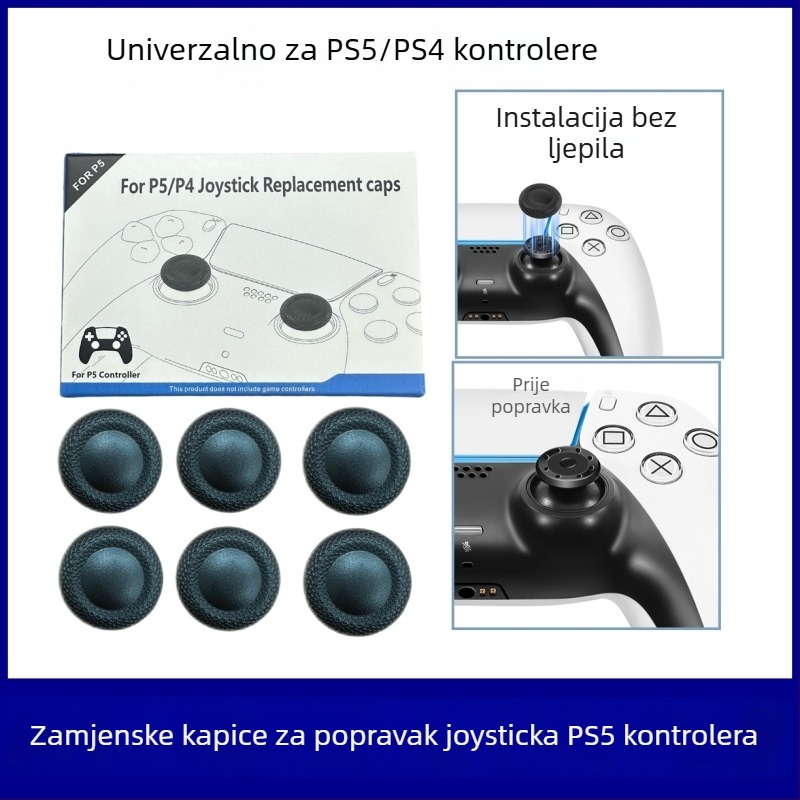 Zamjenske kapice joysticka PS4 kontrolera – oblik gljive, zaštitne kapice s mrežastim uzorkom, šareni paket