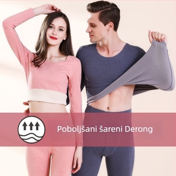 2025 Šarena AB-stran termalni set, gornji dio i hlače, unisex