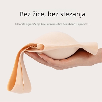 Bešavni bežični push-up grudnjak s ugrađenom neodvojivom umetkom, jednodelne košarice