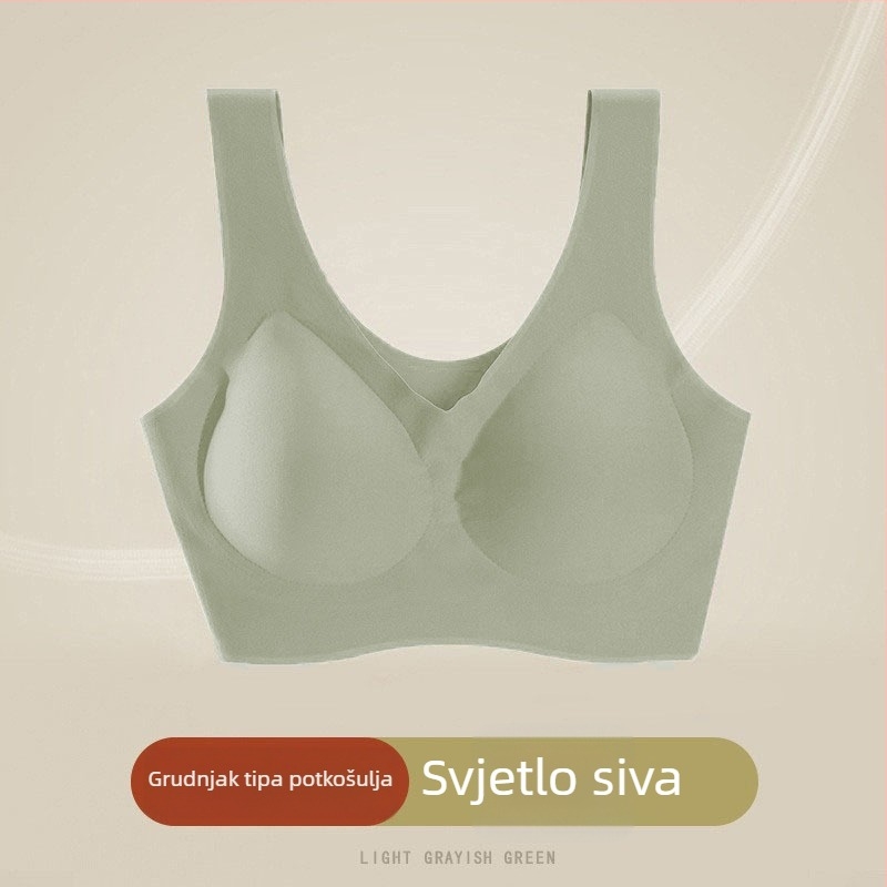 Bešavni bežični push-up grudnjak s ugrađenom neodvojivom umetkom, jednodelne košarice