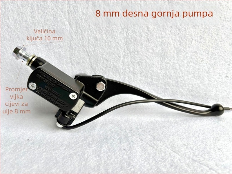 Univerzalna modifikacija pumpe disk‑brake za električni motocikl, 8 mm spoj za crijevo, 10 mm aluminijska legura, osjetljivi prekidač za isključivanje