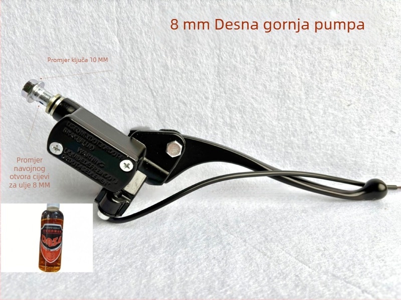 Univerzalna modifikacija pumpe disk‑brake za električni motocikl, 8 mm spoj za crijevo, 10 mm aluminijska legura, osjetljivi prekidač za isključivanje