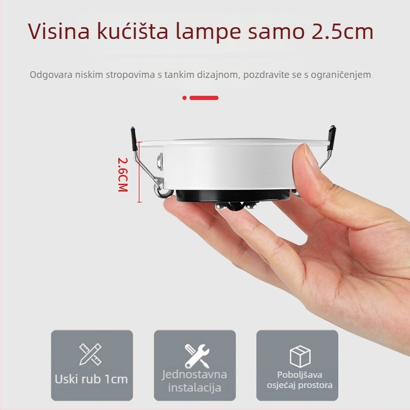 2026 Nova ultra-tanka LED stropna svjetiljka, ugrađena, anti-odsjaj, podesivi kut snopa
