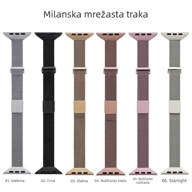 Tanki Milanesi magnetski remen za Apple Watch – kompatibilan sa serijama 1–11, Ultra 1–3 i SE 3