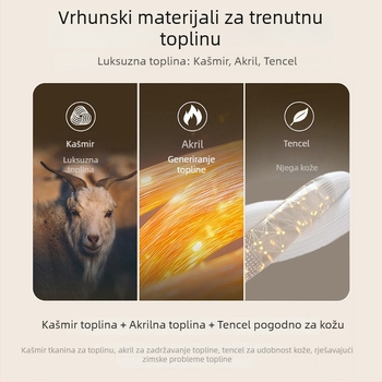 Muški jesensko-zimski termalni komplet od vune i svile, antibakterijski 7A, bezšivne, top s dugim rukavima i hlače
