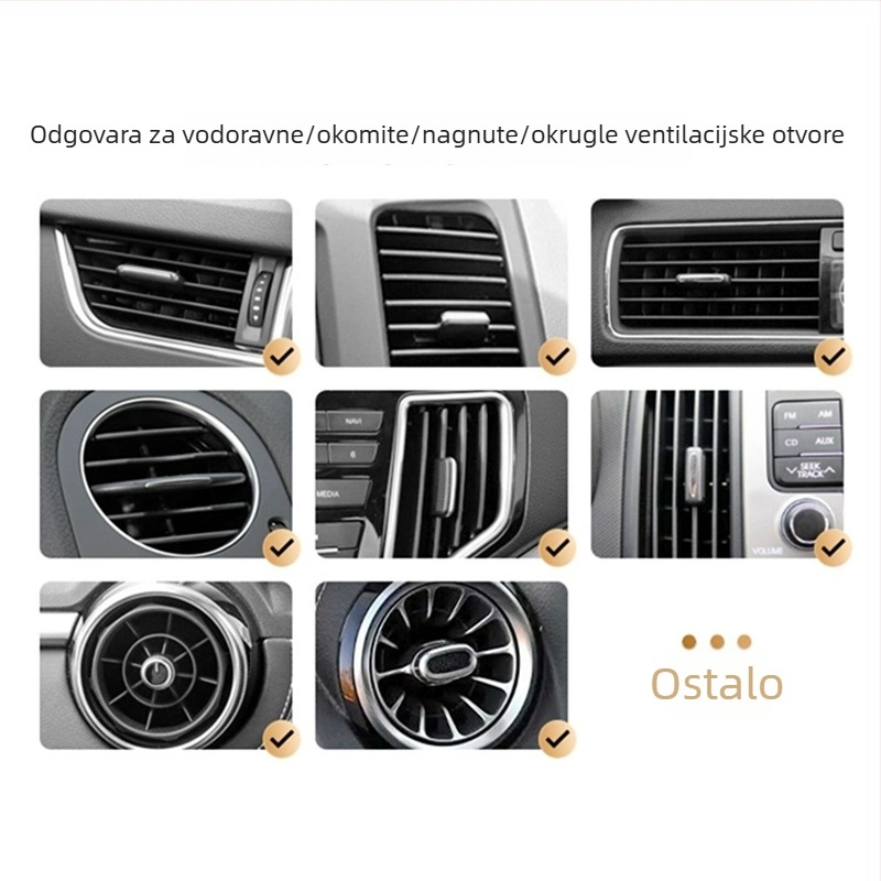 Univerzalni držač za mobitel u automobilu s usisnom čašom, teleskopskim ramenom i 360° rotacijom za ploču instrumenata ili ventilaciju