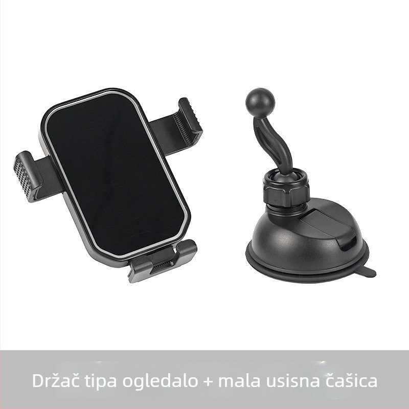 Univerzalni držač za mobitel u automobilu s usisnom čašom, teleskopskim ramenom i 360° rotacijom za ploču instrumenata ili ventilaciju
