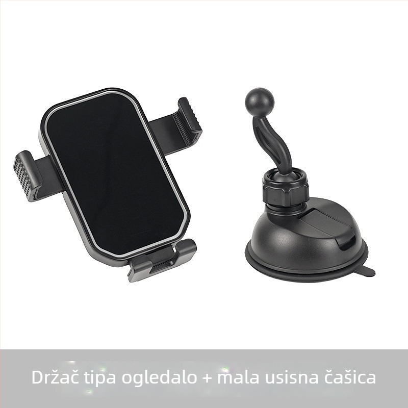 Univerzalni držač za mobitel u automobilu s usisnom čašom, teleskopskim ramenom i 360° rotacijom za ploču instrumenata ili ventilaciju