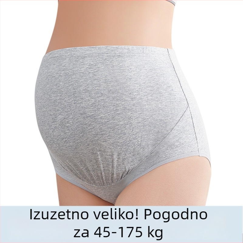 Gaćice za trudnice u plus veličini, visoki struk, pamuk između nogu, podrška trbuhu, podesivo